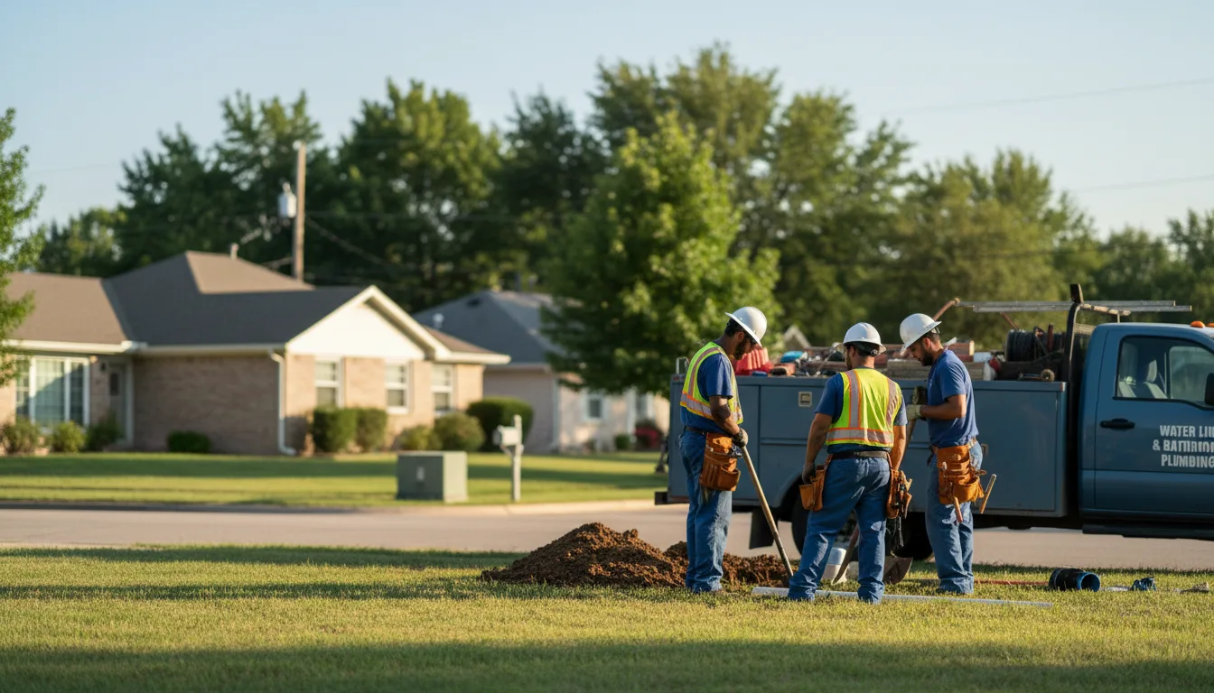 Residential water line and bathroom plumbing service in Plymouth, WI